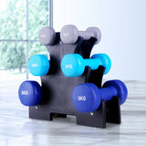 Everfit 6 Piece Dumbbell Weights Set 12kg with Stand