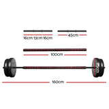 Everfit 32.5KG Barbell Set Weight Plates Bar Fitness Exercise Home Gym