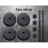 Everfit 12KG Dumbbell Set Dumbbells Weight Plates Home Gym Fitness Exercise