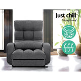 Artiss Lounge Sofa Armchair Floor Recliner Chaise Linen Folding Chair Adjustable