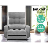 Artiss Lounge Sofa Armchair Floor Recliner Chaise Linen Light Grey