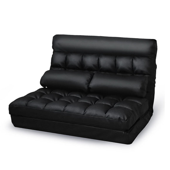 Artiss 2-seater Adjustable Lounge Sofa - Black