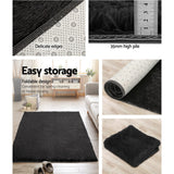 Artiss Ultra Soft Shaggy Rug 160x230cm Large Floor Carpet Anti-slip Area Rugs Black