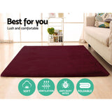 Artiss Ultra Soft Shaggy Rug Large 200x230cm Floor Carpet AntiUnbrandedslip Area Rugs Burgundy