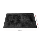 Artiss Floor Rugs Ultra Soft Shaggy Rug Large 200x230cm Carpet Mat Area Black