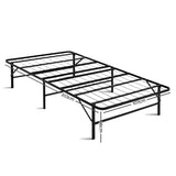 Artiss Foldable King Single Metal Bed Frame - Black