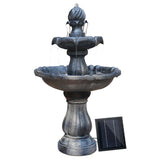 Gardeon 3 Tier Solar Powered Water Fountain - Black