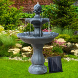 Gardeon 3 Tier Solar Powered Water Fountain - Black