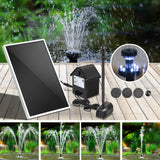 Gardeon 30W LED Lights Solar Fountain with Battery Outdoor Fountains Submersible Water Pump