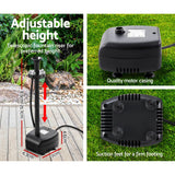 Solar Pond Pump with Battery Powered Submersible Kit LED Light & Remote 8.8 FT