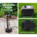 Solar Pond Pump with Battery Garden Water Fountains Panel Kit LED Light 5 FT