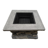 Grillz Stone Base Outdoor Patio Heater Fire Pit Table