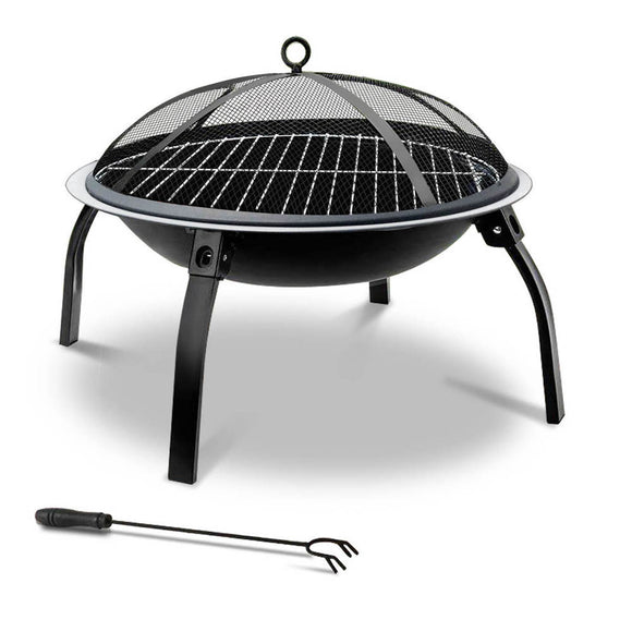 Fire Pit BBQ Charcoal Grill Smoker Portable Outdoor Camping Garden Pits 30