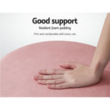 Round Velvet Foot Stool Ottoman Foot Rest Pouffe Padded Seat Pouf Bedroom Pink