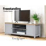 Artiss TV Cabinet Stand Entertainment Unit French Provincial Storage Shelf Grey Oak