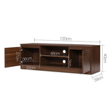 Artiss TV Cabinet Entertainment Unit Stand Side Storage Lowline Cupboard Walnut