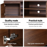 Artiss TV Cabinet Entertainment Unit Stand Side Storage Lowline Cupboard Walnut