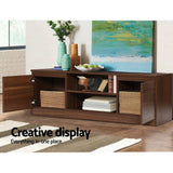 Artiss TV Cabinet Entertainment Unit Stand Side Storage Lowline Cupboard Walnut