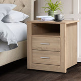 Artiss Bedside Tables Drawers Storage Cabinet Shelf Side End Table Oak