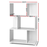 Artiss 3 Tier Zig Zag Bookshelf - White