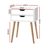 Artiss Bedside Tables Drawers Side Table Nightstand Wood Storage Cabinet White