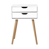 Artiss Bedside Tables Drawers Side Table Nightstand Wood Storage Cabinet White