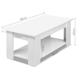 Artiss Lift Up Top Mechanical Coffee Table - White