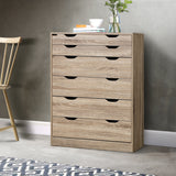 Artiss 6 Chest of Drawers Tallboy Dresser Table Storage Cabinet Oak Bedroom