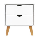 Artiss 2 Drawer Wooden Bedside Tables - White