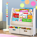 Keezi 4 tier Kids Bookshelf Wooden Bookcase Children Toy Organiser Display Rack