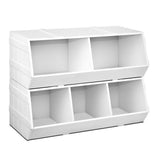 Keezi Kids Toy Box Stackable Bookshelf Storage Organiser Bookcase Shelf