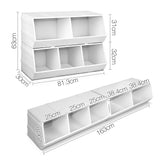 Keezi Kids Toy Box Stackable Bookshelf Storage Organiser Bookcase Shelf