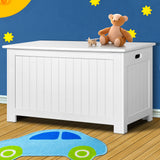 Keezi Kids Wooden Toy Chest Storage Blanket Box White Children Room Organiser