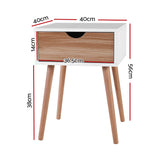 Artiss Bedside Tables Drawers Side Table Storage Cabinet Nightstand Solid Wood Legs Bedroom White