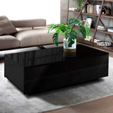 Artiss Modern Coffee Table 4 Storage Drawers High Gloss Living Room Furniture Black