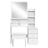 Artiss Dressing Table Mirror Stool Jewellery Cabinet Makeup Organizer Drawer