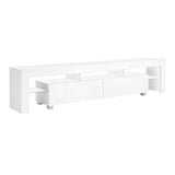 Artiss TV Cabinet Entertainment Unit Stand RGB LED Gloss Furniture 2 Drawers 200cm White