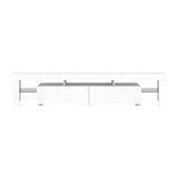 Artiss TV Cabinet Entertainment Unit Stand RGB LED Gloss Furniture 2 Drawers 200cm White