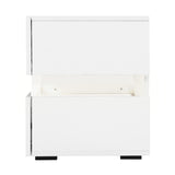 Artiss Bedside Table 2 Drawers RGB LED Side Nightstand High Gloss Cabinet White