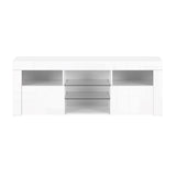 Artiss TV Cabinet Entertainment Unit Stand RGB LED Gloss Furniture 145cm White