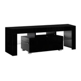 Artiss TV Cabinet Entertainment Unit Stand RGB LED Gloss Furniture 130cm Black