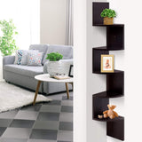 Artiss 5 Tier Corner Wall Floating Shelf Mount Display Bookshelf Rack Brown