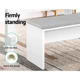 Artiss Dining Bench Upholstery Seat Stool Chair Cushion Furniture White 90cm