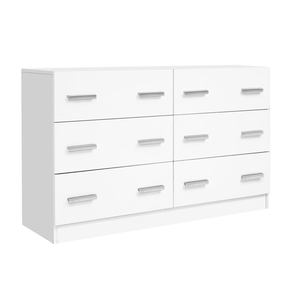 Artiss 6 Chest of Drawers Cabinet Dresser Tallboy Lowboy Storage Bedroom White