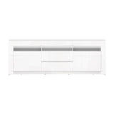 Artiss TV Cabinet Entertainment Unit Stand RGB LED High Gloss Furniture Storage Drawers Shelf 200cm White