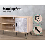 Artiss TV Cabinet Entertainment Unit Stand Industrial Wooden Metal Legs Oak