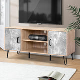 Artiss TV Cabinet Entertainment Unit Stand Industrial Wooden Metal Legs Oak