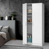 Artiss Multi-purpose Cupboard 2 Door 180cm Wardrobe Closet Storage Cabinet Kitchen Organiser White