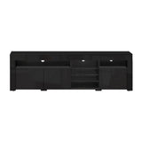 Artiss TV Cabinet Entertainment Unit Stand RGB LED Gloss 3 Doors 180cm Black