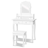 Dressing Table Stool Mirror Jewellery Cabinet White Tables Drawers Box Organizer